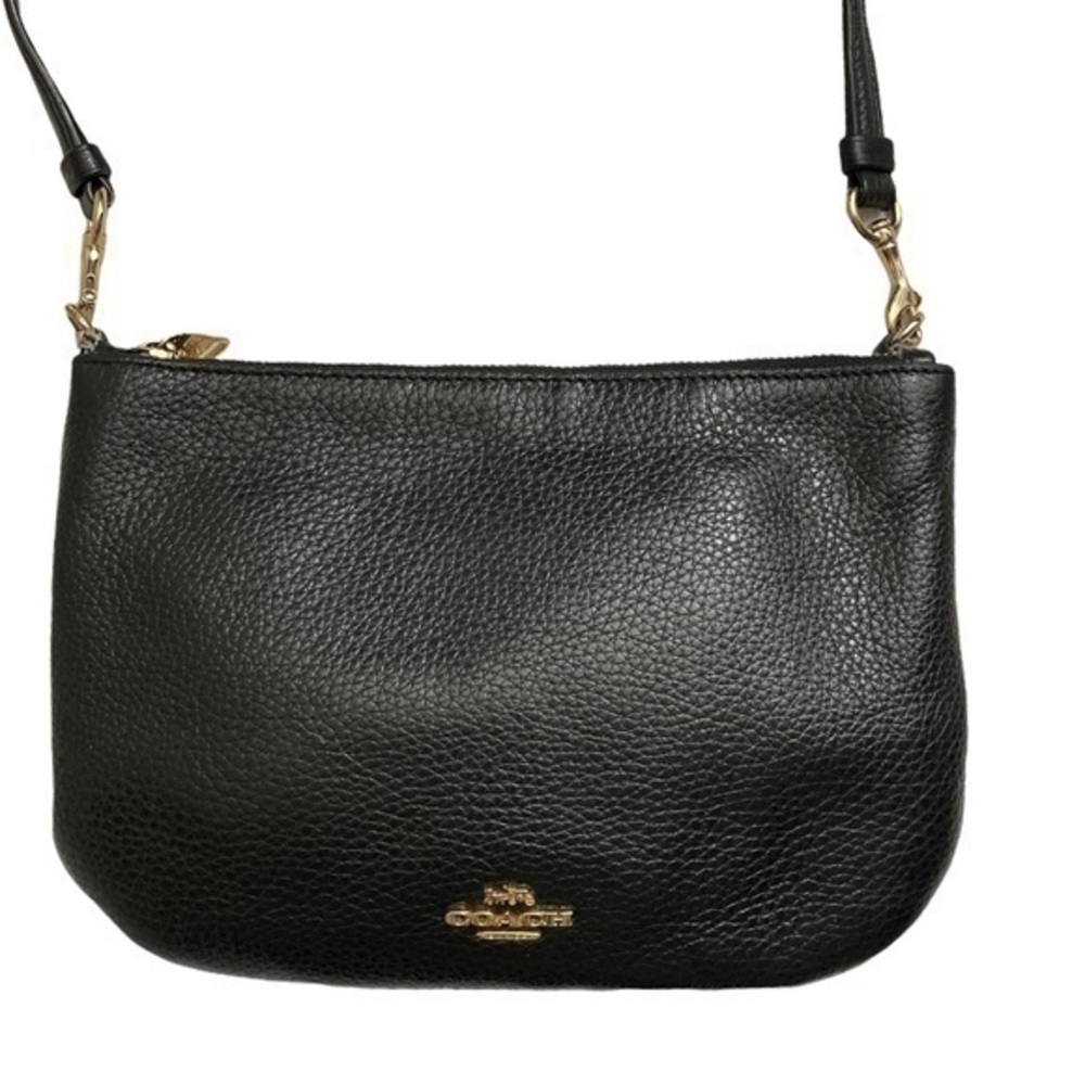 COACH Transformable Crossbody clutch bag Pebbled black Leather F24799